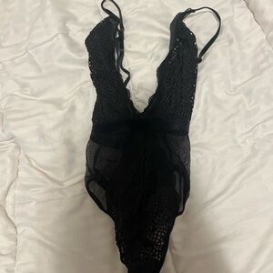 Victoria's Secret Black Lace Bodysuit